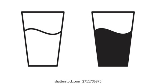 Icono de vidrio en formato de Vector moderno simple. Paquete de iconos EPS