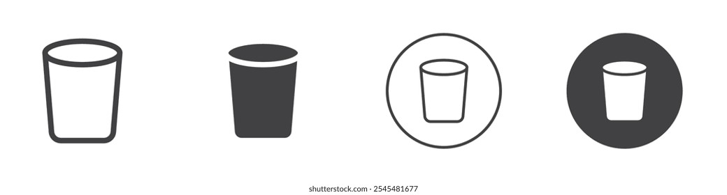 Glass icon Simple outline vector logo