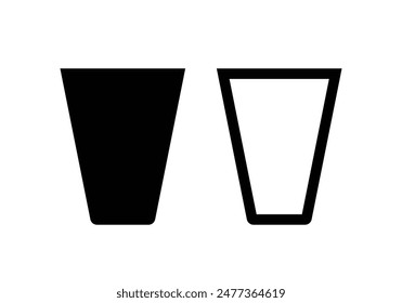 glass icon, simple vector design, black and white icon.
