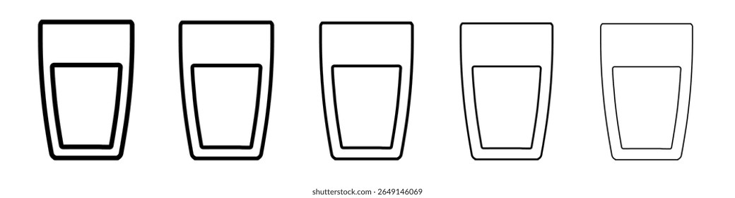 Icono de vidrio Logotipo de contorno de Vector simple