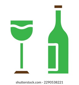 glass icon solid green brown colour easter illustration vector element and symbol perfect. Icon sign from modern collection for web.