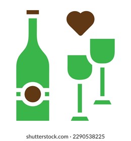 glass icon solid green brown colour easter illustration vector element and symbol perfect. Icon sign from modern collection for web.