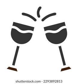 glass icon solid grey brown colour easter illustration vector element and symbol perfect. Icon sign from modern collection for web.