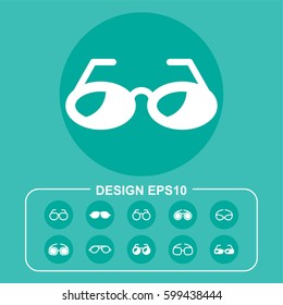 Glass icon stock vector illustration. Flat design.