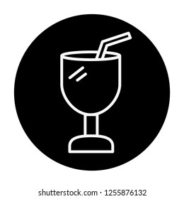 glass icon with straw perfect picture and vector