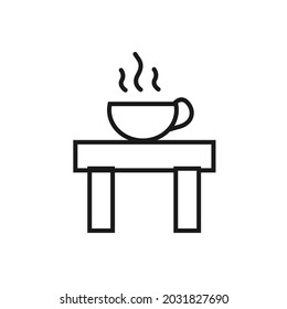 glass icon or symbol design on the table. hot drink