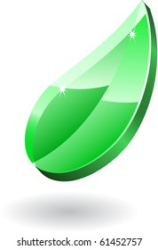Glass icon transparent leaf
