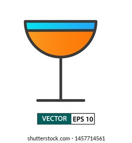 Glass icon vector. Colour style. Isolated on white background. Vector Illustration EPS 10