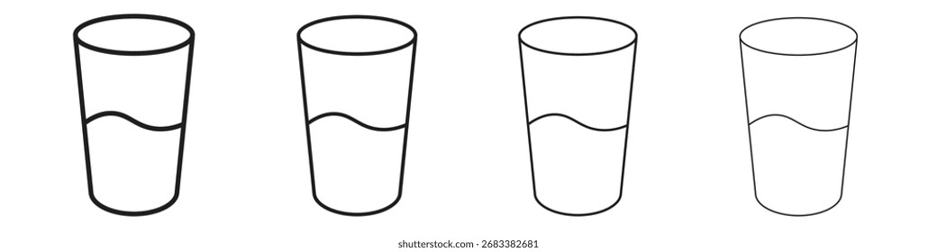 Ícone de vidro gráficos vetoriais. ícones de vetor de estilo preto