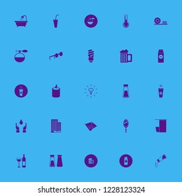 glass icon. glass vector icons set cologne spray, soda, sunglasses and beer glass