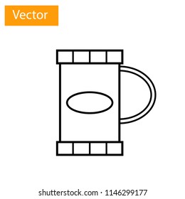 Glass Icon Vector Illustrator.A cup of beverage