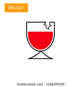 Glass Icon Vector Illustrator.A cup of beverage
