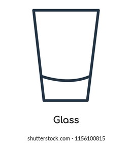 Glass icon vector isolated on white background. thin symbols or lined elements in outline style