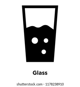 Glass icon vector isolated on white background, logo concept of Glass sign on transparent background, filled black symbol