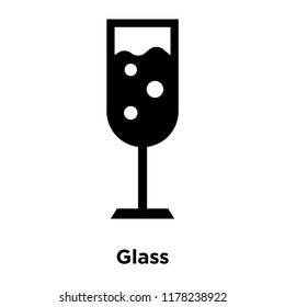 Glass icon vector isolated on white background, logo concept of Glass sign on transparent background, filled black symbol