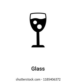 Glass icon vector isolated on white background, logo concept of Glass sign on transparent background, filled black symbol