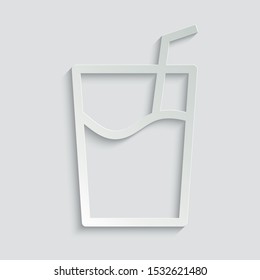  glass  icon vector paper icon