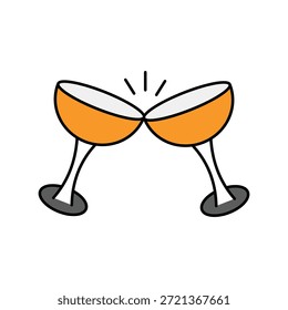 Glassymbol mit weißem Hintergrund, Vektorgrafik