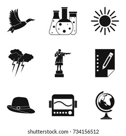 Glass icons set. Simple set of 9 glass vector icons for web isolated on white background