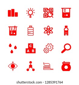 glass icons set with skyscrapers, settings and atom vector set