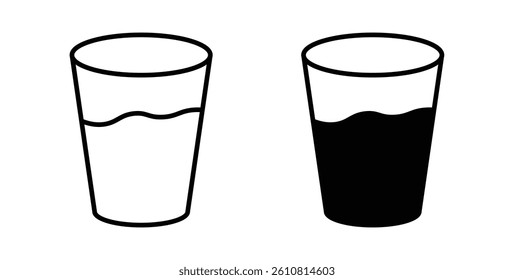 Glass icons. thin line vector icons