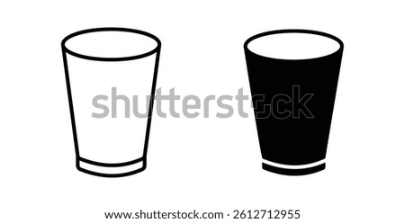 Glass icons. thin line vector icons