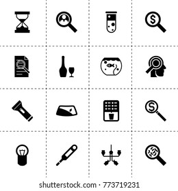 Glass icons. vector collection filled glass icons. includes symbols such as user search, money search, window repair, bulb, coffee. use for web, mobile and ui design.