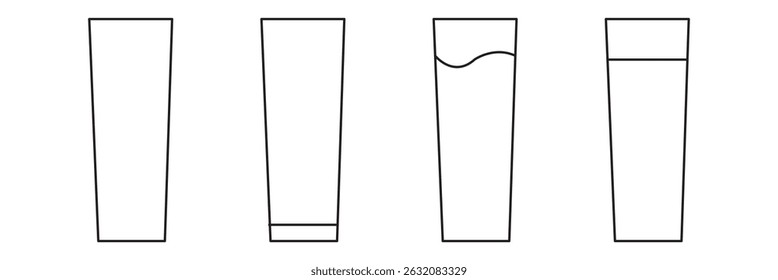 Glass icons. glass of water line clipart symbol. thin line vector icons.  stroke line and black solid icon set. Vector illustration.