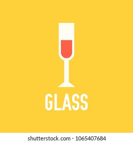glass illustration symbol object. Flat icon style concept design