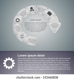 Glass infographic design template.