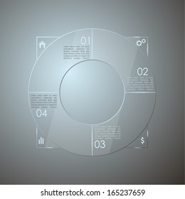 Glass infographic. Transparent glass plates. vector