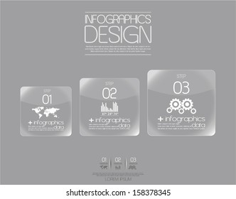 Glass infographics template design