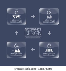 Glass infographics template design