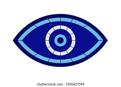 Glass islamic, arabian or turkish, greek amulet. Turkish amulet. Fatima eye. Glass nazar. Vector illustration