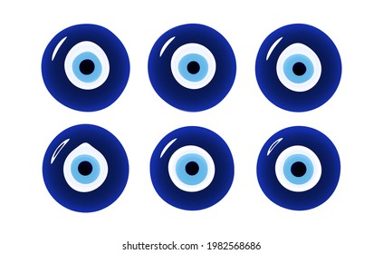 Glass islamic, arabian or turkish, greek amulet. Turkish amulet. Fatima eye. Glass nazar. Vector illustration