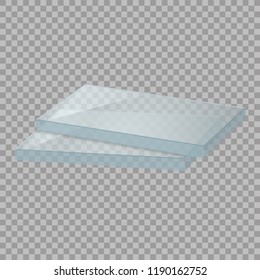 Glass isolated on transparent background. Sheet glass. Vector illustration.