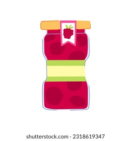 glass jam jar cartoon. food fruit, berry sweet glass jam jar sign. isolated symbol vector illustration