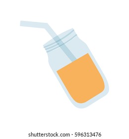 glass jar beverage refreshment vector illustration eps 10