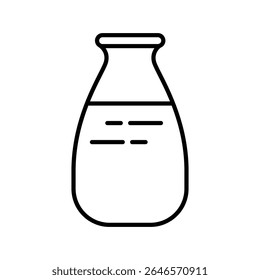 Glass jar or bottle. Kitchenware icon. Line vector kitchen utensil and tool. Cutlery illustration