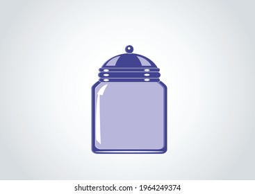 Glass Jar bottle vector in isolated background . Good concept, children education book , food brochure, leaflet