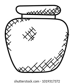 
Glass jar for canning and conservation, doodle icon
