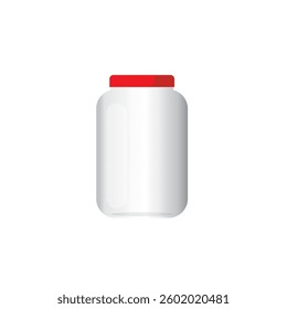 Glass Jar for canning and conservation. Vector empty jar design template with cover or lid on transparent