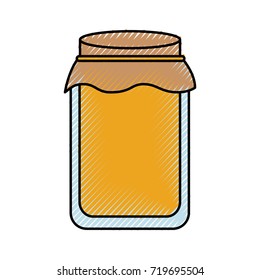 glass jar with cap filled with honey