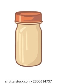 glass jar with cap template icon isolated