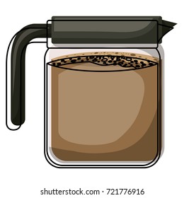 glass jar of coffee with handle colorful watercolor silhouette vector illustration