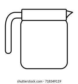 glass jar of coffee with handle monochrome silhouette vector illustration