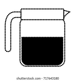 glass jar of coffee with handle silhouette dotted monochrome on white background vector illustration