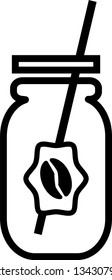 Glass jar for coffee with a tube