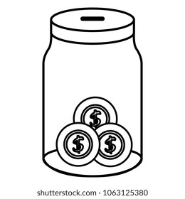 glass jar with coins money