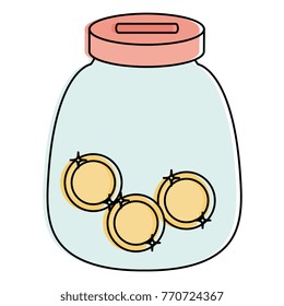 glass jar with coins money